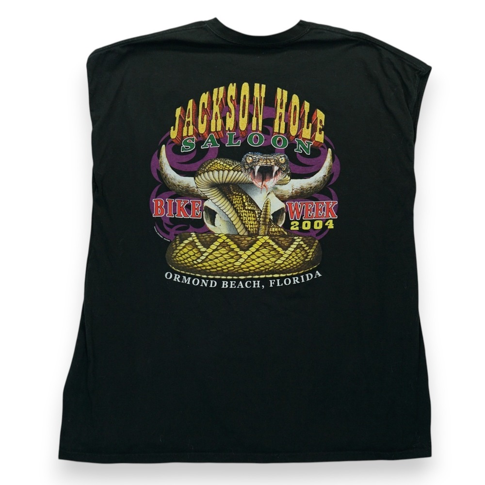 VTG BIKE WEEK 2004 JACKSON‎ HOLE SALOON T-Shirt Motorcycle Biker Sleeveless 4XL
